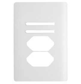 Placa P/ 2 Interruptores (ESPECIAL) + 2 Tomadas 4x2 - Novara Branco